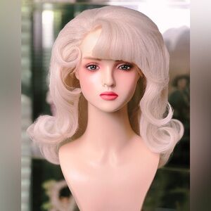 60s inspired Platinum Blonde Lacefront Wig